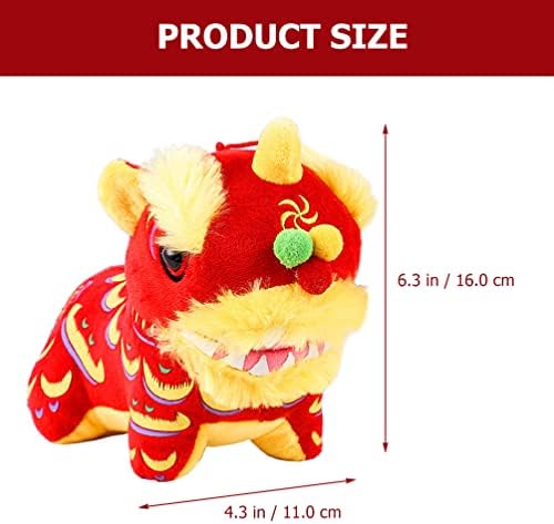 ABAODAM 2PCS PHETID LION LION LION Toy Chinês Ano Novo Chinês Dragão Dragão Dono Dono Dança Lion Lion Doll Doll Toy Animal