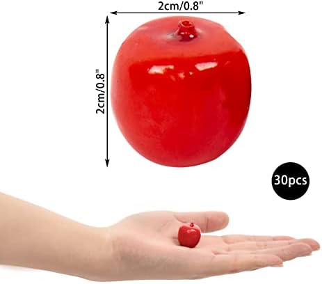 Kesheng 30pcs mini 1 simulação artificial de maçã vermelha frutas falsas para arranjos florais decorações de frutas