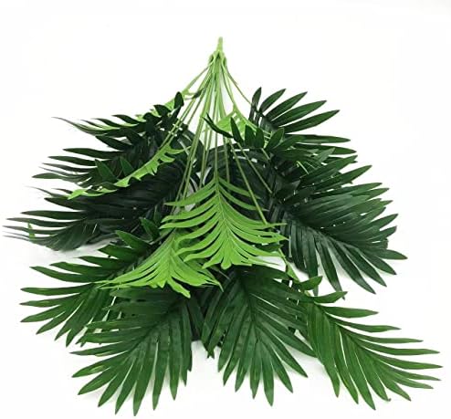 Artificial Palm Faux Plant Tree Fake Leaf Bush Plástico Greante grande Areca Plants Plants Bush imitação de samambaias