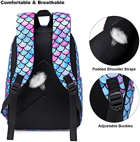 Mackpack da Escola Mimfutu Mermaid para adolescentes meninas, femininas Backpacks de bolsas para crianças do College Bookbags