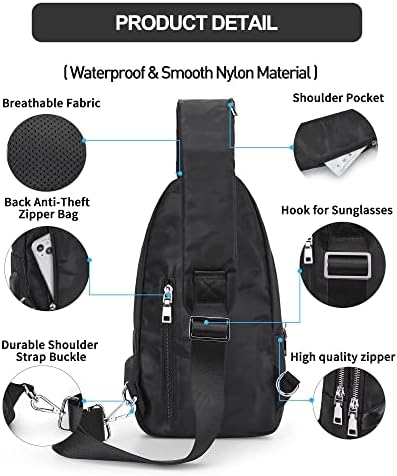 Bolsa de mensagens de ombro de mochilas crossbody pequeno para homens, Mini anti -roubo, uma mochila de moto de mochila