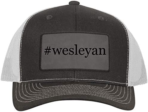 Uma liga em torno de wesleyan - hashtag de couro cinza patch chapéu de caminhoneiro gravado