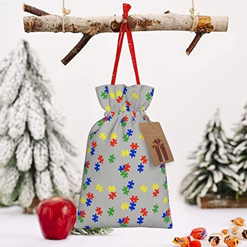 Sacos de presente de traço de natal quebra-cabeça-apzel-aguardista apresenta sacos de embalagem sacos de embrulho de presentes de natal, bolsas médias
