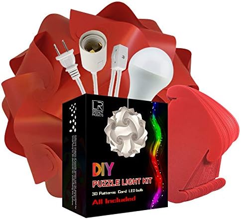 Kit de lâmpada de quebra -cabeça DIY - Cord & Bulb Incluído - IQ Médio Shade Light - Faz de 13 o Globe Shape