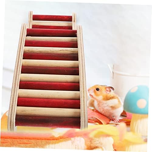 IPETBOOM Hamster escalada Brinquedos de periquitos de periquito Brinquedos dobráveis ​​Chew Toys Hamster Plataforma Hamster Hamster Toys Decorativa Hamster escada de madeira Chinnchilla escada