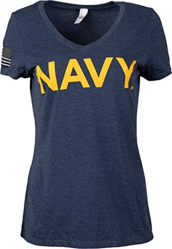 Impressão no peito da Marinha e bandeira da manga militar dos EUA | Camisa veterana de marinheiro veterano