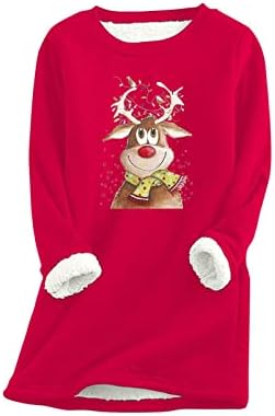 Camisolas de Natal para Mulheres Pluxush Tshirts Relaxado ATHLETIC para adolescentes