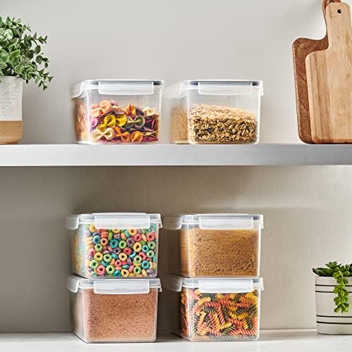 Recipientes de armazenamento de alimentos herméticos Conjunto de 4 - Contêineres de massas para organização e armazenamento de despensa, recipiente de espaguete livre de BPA, recipientes de armazenamento de cozinha de ar apertada