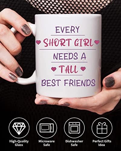 Melhor amigo caneca de café para mulheres, toda menina curta precisa de um melhor amigo, presente de amizade para mulheres, namoradas, irmãs, mãe, avó, copo de melhor amigo de formatura, presente de aniversário 11 oz