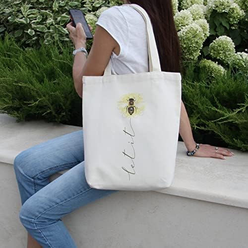 Miller & Max Canvas Bag, algodão, impressão fofa, design durável com bolsas internas, 12 oz de lona - para fazer compras, treinamento