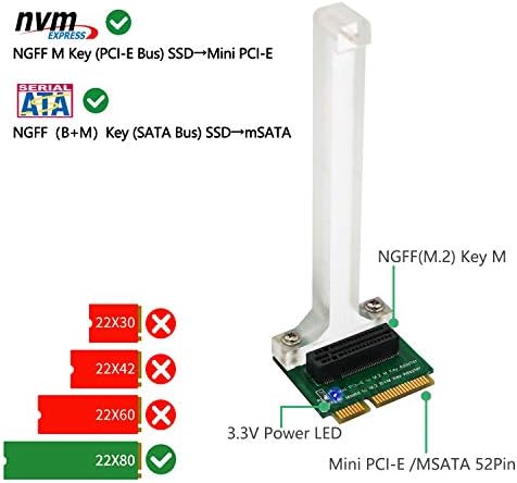 SINTECH M.2 NVME SSD para Mini PCI-E, M.2 B-key SATA BUS SSD para MSATA Adapt