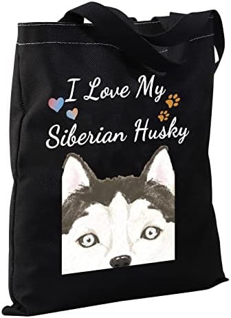 Presentes de amantes husky husky cmnim eu amo meu cachorro husky siberiano, bolsa husky proprietária mãe amantes de cães