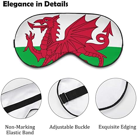 Bandeira de Gales Gales Funnamente Máscara para os olhos Máscara de olhos macios Clutel