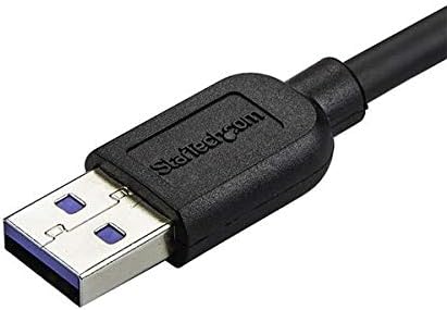 Startech.com 1m 3 ft Slim Micro USB 3.0 Cabo M/M - Micro -USB de ângulo esquerdo - USB 3.0 A a Micro B - Micro USB angular