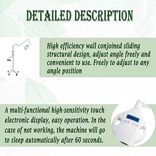 Lâmpada de clareamento de dentes móveis, máquina de clareamento de dentes, acelerador de clareamento de lâmpada 24W 8 LED