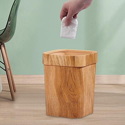 O lixo de grãos de madeira vintage magideal pode desperdiçar cesto de papel grande cesta de lixo de lixo lixo de lixo para a