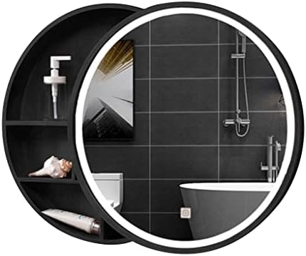 Fifor Led Round Banheiro Mirror Gabinete, armário de espelho deslizante, montagem de superfície, armários de parede sobre o banheiro,