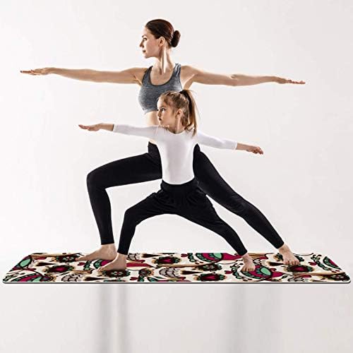 Siebzeh Skull and Flowers Premium grossa Yoga Mat ECO Amigo da Saúde e Fitness Non Slip tapete para todos os tipos de ioga
