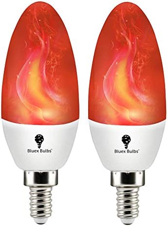 2 pacote E12 Bulbo de chama Led Bulbos de fogo verde - lâmpadas decorativas de tremor 3 Modo 3W Lâmpada de vela de candelabros para