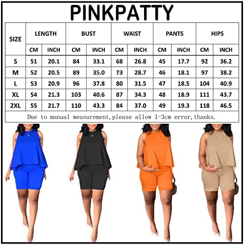 Roupa de 2 peças para mulheres de pinkpatty, com cintura alta elástica de pernas largas de pernas largas