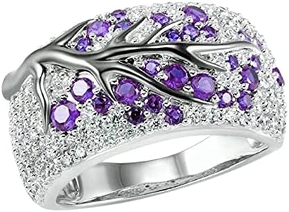 Yistu anéis delicados para mulheres anel lum criativo p damas anel zircão diamante damas de casamento ramo de flores anéis divertidos para mulheres