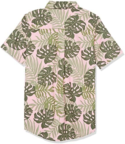 The Children's Place Baby Toddler Boys Manga curta Button Down, folha tropical, 6-9monts