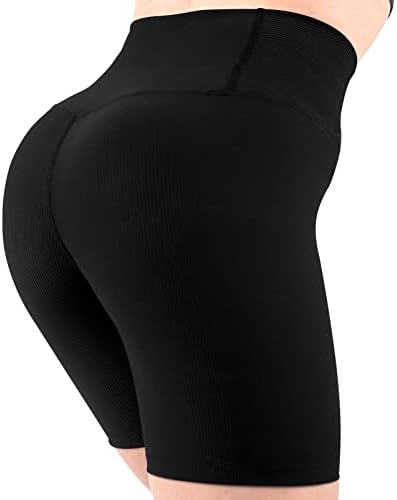 Shorts de moto de motoqueiros de Peachuuga Crossover Mulheres de 5 Cantura alta Shorts de treino com bolsos Athletic shorts de compressão