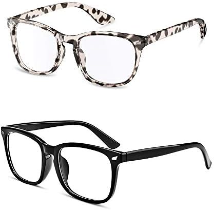 Nother 2 embalagem de óculos de bloqueador azul para mulheres/homens, óculos de bloqueio de luz azul ， Viclas de