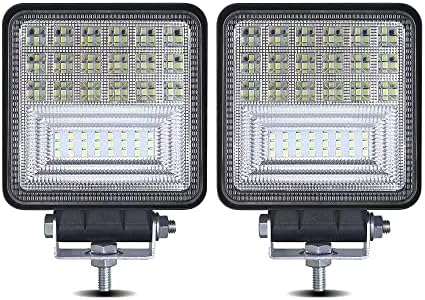 LED Light Pods, 2pcs 4 polegadas 126W 12000lm Square LED Light Light Spot & Flood Combo Combo Bream LED LUZES DE NÓPELA LED LUZ BARS DE LIGADO LIGHT LUZES DO CAR