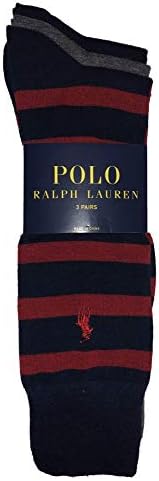 Polo ralph lauren rugby listrado/meias sólidas-3 meias de embalagem tamanho 10-13/tamanho de sapato 6-12 1/2