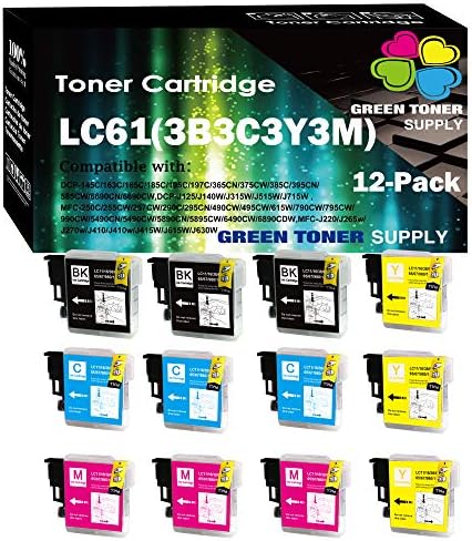 Substituição de cartucho de tinta LC-61 LC-61 Compatível LC 61 para DCP-165C DCP-385C DCP-585CW MFC-290C MFC-490CW MFC-5490CN