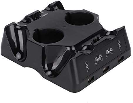 Carregador da alça de delaman, carregador multifuncional para PS4/PS4 Move/PS4 VR Controller Four Charging Dock
