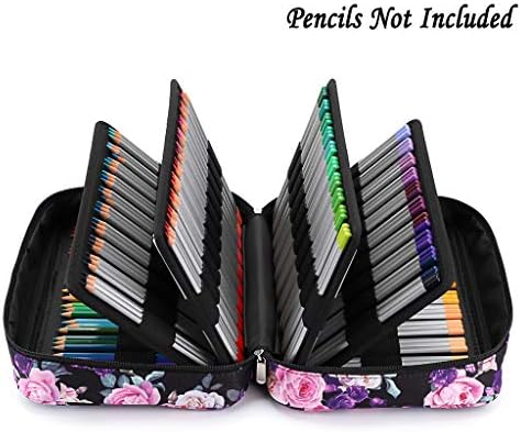 Caixa de lápis de cor Btsky 300 slots de caneta organizadora de bolsas de caneta com portátil portátil- porta-multicamadas para lápis de cor Crayola e caneta gel