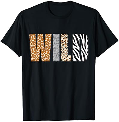 Camiseta de estampa de animais de girafa de girafa lobo de girafa lobo