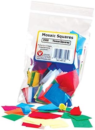 Os quadrados de mosaico HyGloss - quadrados de papel de seda - 1,5 ”x 1,5” - Ótimo para artes e ofícios, projetos de bricolage,