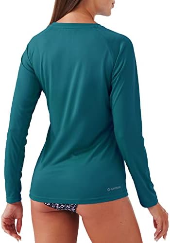 Naviskin feminino UPF 50+ Proteção solar Camisas de manga longa Camisas para a cabeça erupção cileira rápida camisa leve seca