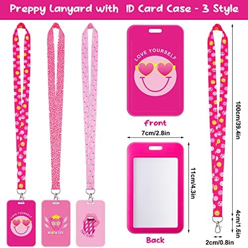 Espiareal 12 PCs Capacete rosa e carretel de crachá Conjunto de identificação de identificação Preppy com enfermeiro clipe