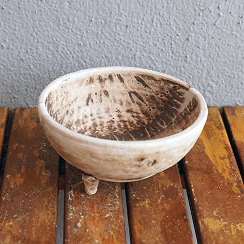 Mizu Bowl - Carbono Half Copper Matte Raku Cerâmica Cerâmica Presentes vintage para ela, Boho, caixa de presente, nova