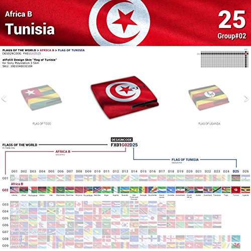Sony PlayStation 3 Slim Design Skin Bandeira da Tunísia adesivo de decalque para PlayStation 3 Slim