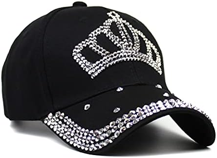 Skinle Bling Skinle Skinle Ajustável Coroa Coroa Coroa Capinho de Baseball Cap Hip Hop Hat Sun Cap