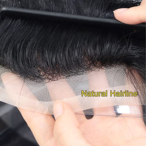 Toupe de toupeira Blazingfire para homens Sistema de reposição de cabelo humano real