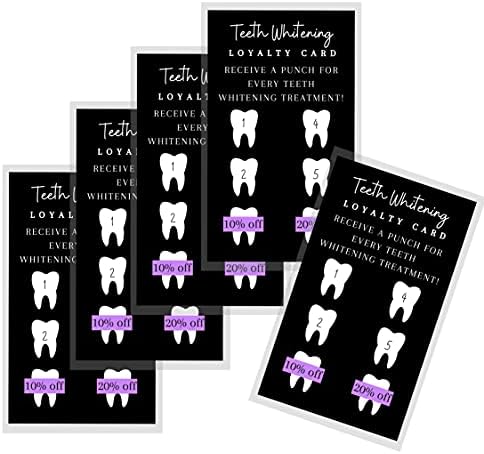 Boutique Marketing LLC dentes Cardas de lealdade de dentes LLC Cartões de desconto | 50 pacote | Tamanho 2x3,5 polegadas