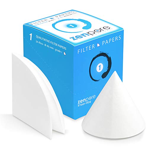 18,5 cm Pronto para usar papel de filtro dobrado em cone, pirâmides pré-empilhados, grau 1 qualitativo-Zenpore Medium Flow