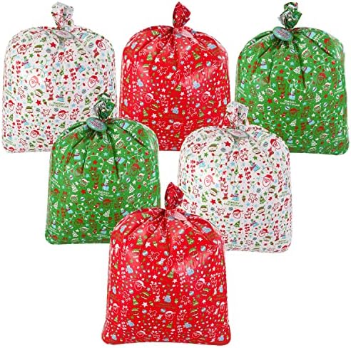 Joyin 6 GRANDE BAGA DE GRESS DE PAIR PANTA PANTA CLAUS SACOS DE NATAL, JUMBO JUMBO DE NASSANTES PACOS PARA CRIANÇAS Bolsas