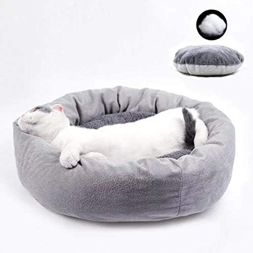 Zzk ninhada quente grossa de pelúcia de gato de gato de gato canil de cachorro médio para dormir com um travesseiro de vaso sanitário