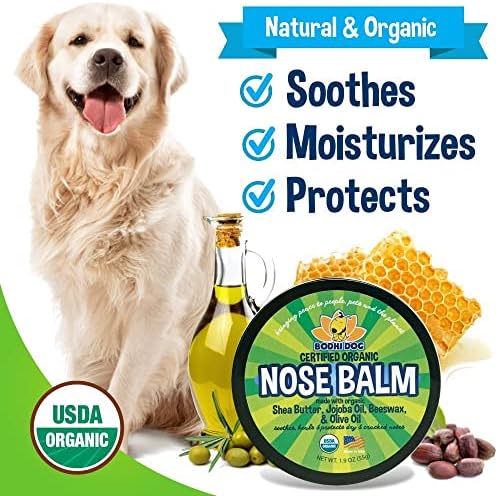 Balma de nariz orgânico certificado pelo USDA para cães e gatos | Songa e cura natural para rachaduras secas PET RUDE PET | Proteger e restaurar narizes de cachorro rachados e rachados