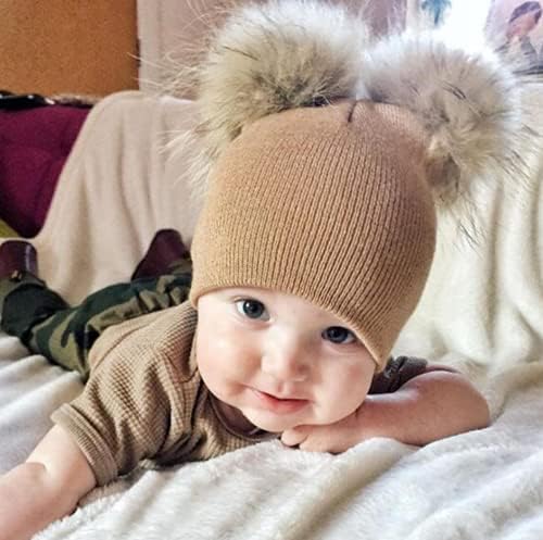 Chapéus de bebê gorro de algodão pompom por 6-48 meses garoto menina chapéu de inverno com pom pom pom kids gorro de algodão flexível boné