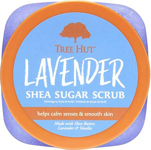 Tree Hut Lavender Shea Sugar Scrub 18 oz! Formulado com açúcar real, manteiga de karité certificada e óleo de lavanda! Esfoliante esfoliação corporal que deixa a pele macia e suave!