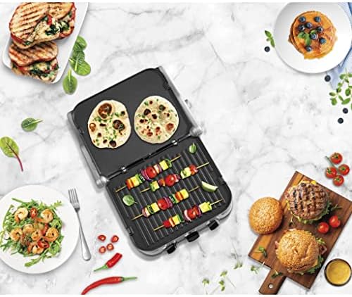 Cuisinart Panini Press, Griddler de aço inoxidável, Sandwich Maker & More, 5-in-1, GR-4NP1