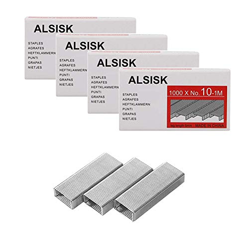 Alsisk Pack de 4000pcs No.10 Mini Staples .Silver